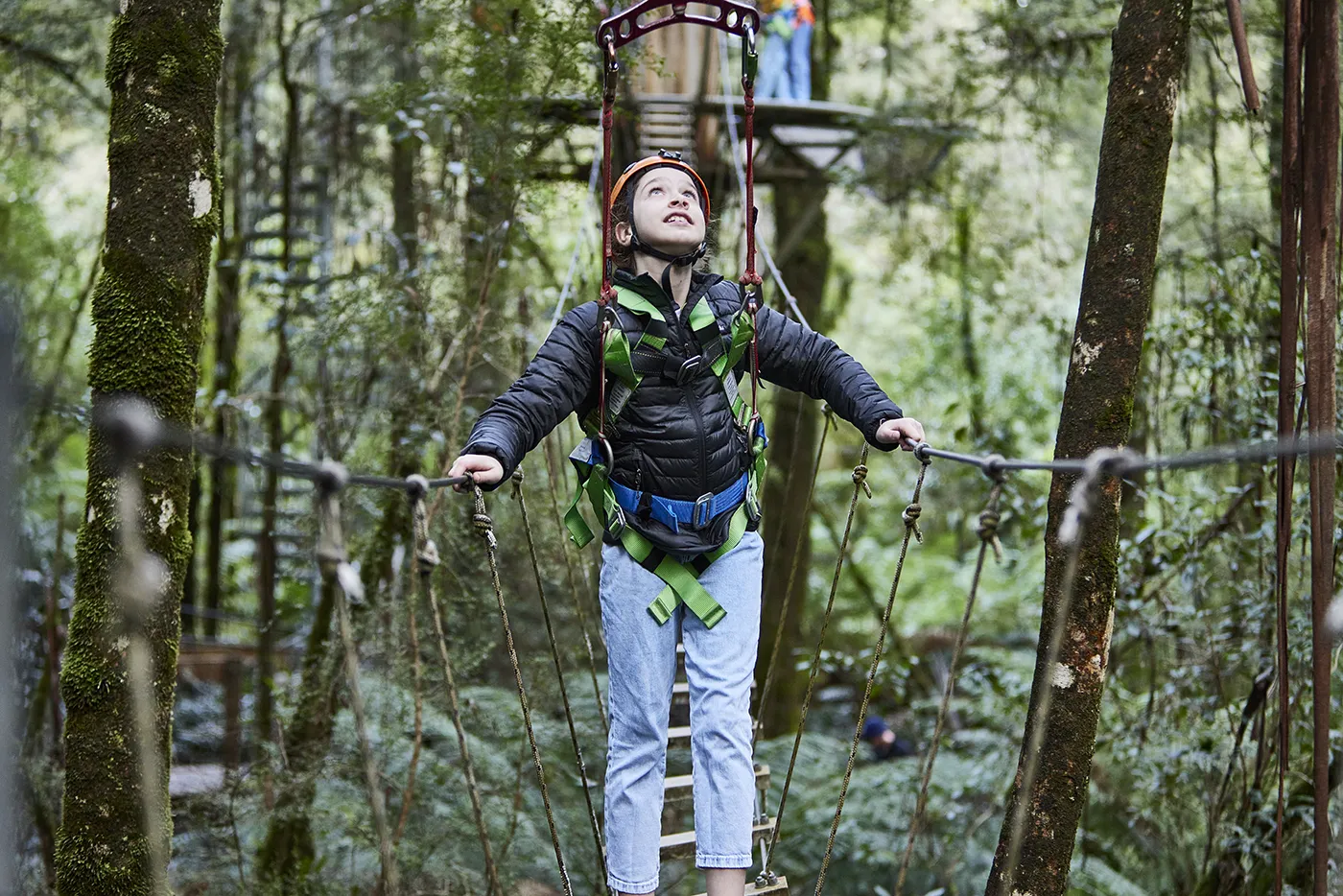 Girl at a treetop experience